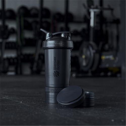 BlenderBottle ProStak Shaker Bottle with Pill Organizer – 22 oz, Midnight Black - görsel 5