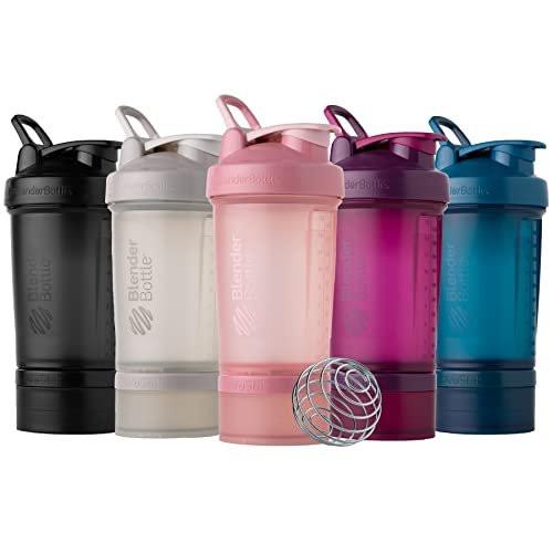 BlenderBottle Shaker Bottle with Pill Organizer and Storage for Protein Powder, Classic V2 ProStak System, 22-Ounce, Plum - görsel 1