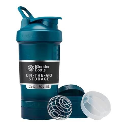 BlenderBottle Shaker Bottle with Pill Organizer and Storage for Protein Powder, Classic V2 ProStak System, 22-Ounce, Ocean Blue - görsel 9