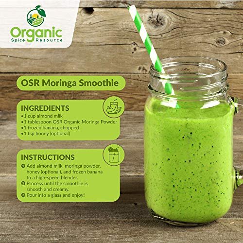 Organic Moringa Powder - 1.10 lbs (17.64 oz) | USDA Organic, Non-GMO, Kosher, Halal, Moringa Oleifera Powder - 100% Raw and Natural - görsel 6