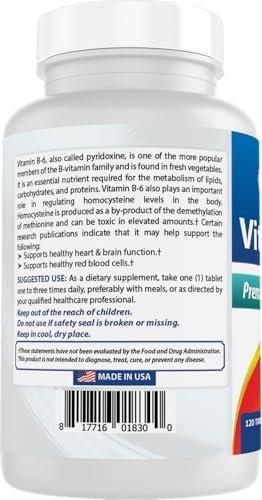 Best Naturals Vitamin B6 200mg for Adults, 120 Tablets - görsel 4
