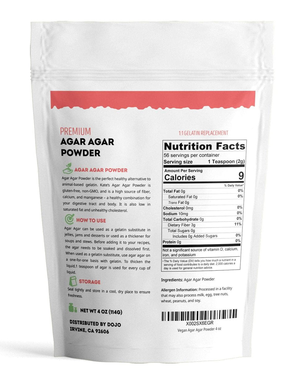 Kate Naturals Agar Agar Powder for Cooking & Petri Dishes. Vegan Gelatin Substitute Powder Unflavored for Gelatin Sheets & Halal (4oz, Vegetarian, Plant-based) - görsel 3
