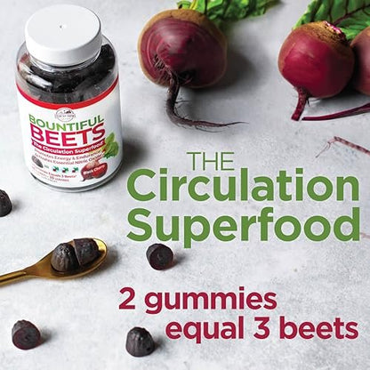 COUNTRY FARMS Bountiful Beets Gummies, Circulation Superfood, Promotes Energy and Endurance, Nitric Oxide Booster, 30 Servings, 60 Count