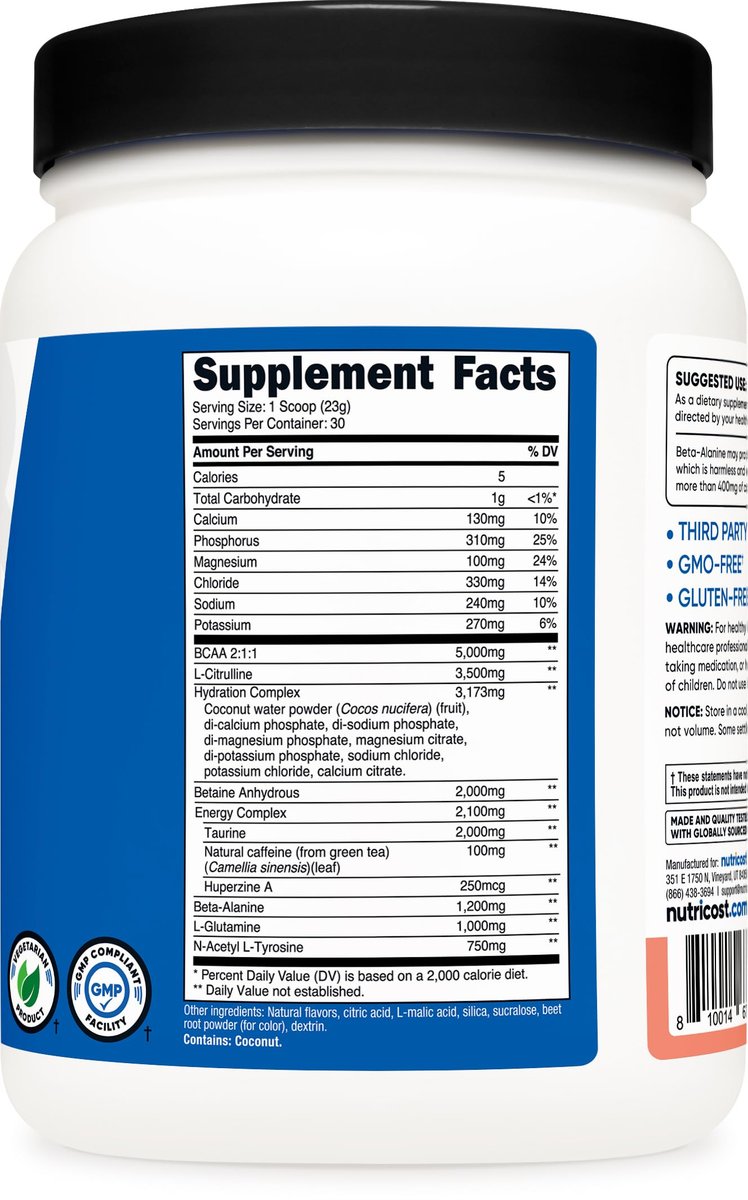 Nutricost Intra-Workout Powder, 30 Servings (Pink Lemonade) - Non-GMO, Gluten Free, Intraworkout Supplement - görsel 2