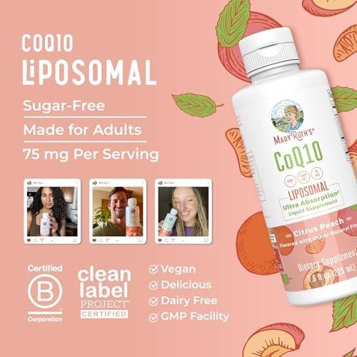 MARYRUTH'S CoQ10 Liquid Liposomal | Coenzyme Q10 Heart Health Supplement | 75mg CoQ10 Supplement for Mitochondrial Support & Immune System | Vegan | Non-GMO | Immune Support Supplement | 45 Servings - görsel 8