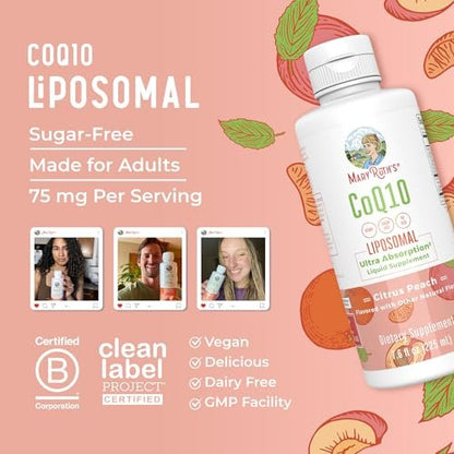 MARYRUTH'S CoQ10 Liquid Liposomal | Coenzyme Q10 Heart Health Supplement | 75mg CoQ10 Supplement for Mitochondrial Support & Immune System | Vegan | Non-GMO | Immune Support Supplement | 45 Servings