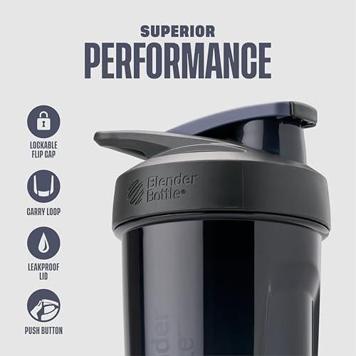 BlenderBottle Sport Shaker Bottle with Wire Whisk, 24-Ounce, Black – Protein Shakes & Hydration for Athletes & Fitness Enthusiasts, Easy Mixing, Durable & Lightweight, Lockable Lid - görsel 4