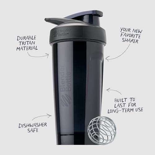 BlenderBottle Strada Tritan Shaker Bottle with Locking Lid, 28-Ounce, Black - görsel 6