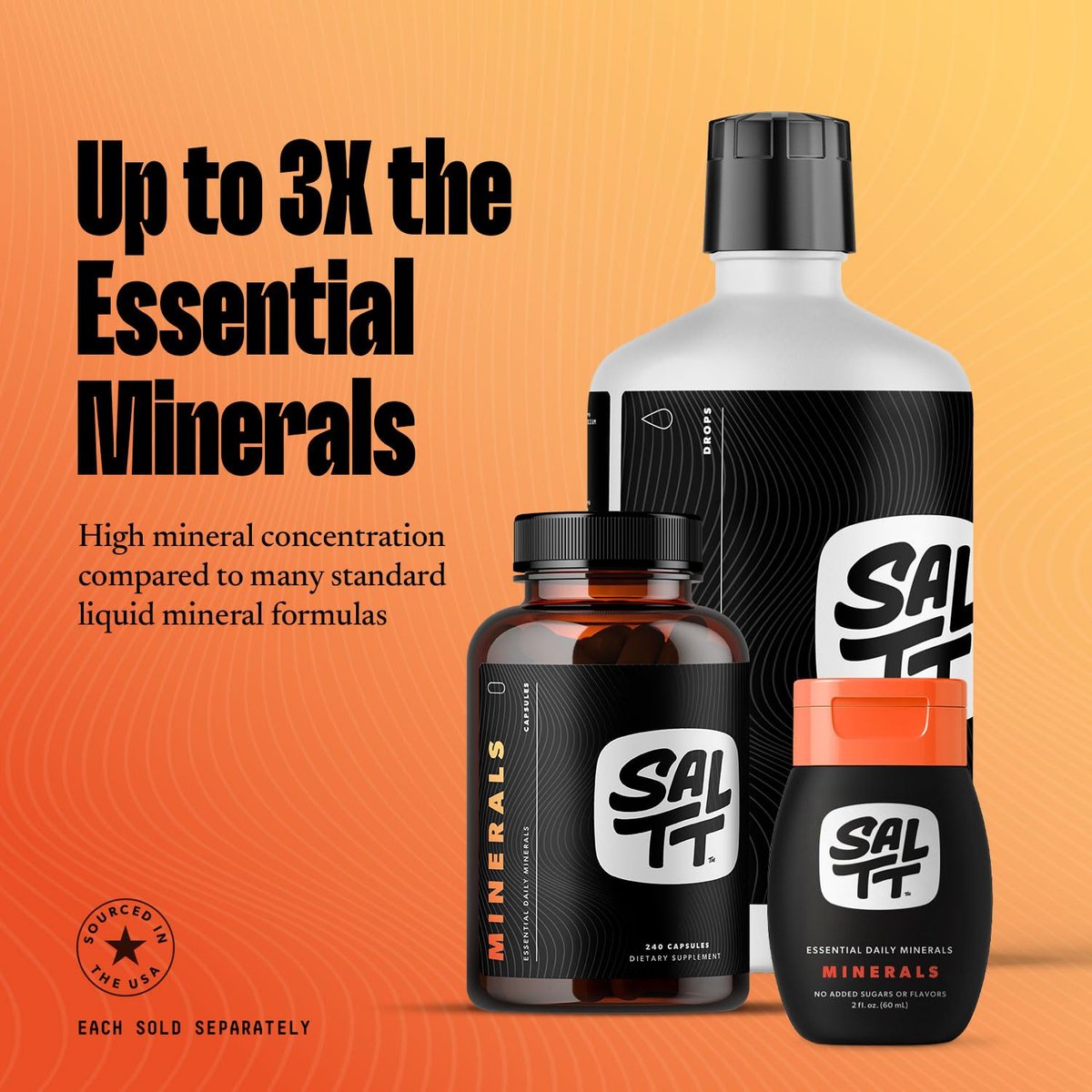 SALTT - Minerals (2 oz) - Trace Mineral Drops - Sodium, Potassium, Magnesium, Zinc, Copper - Ultra Low Carb - Zero Sugar, Vegan, Gluten Free, Non GMO - Daily Electrolytes - Travel Size - By Keto Chow - görsel 8