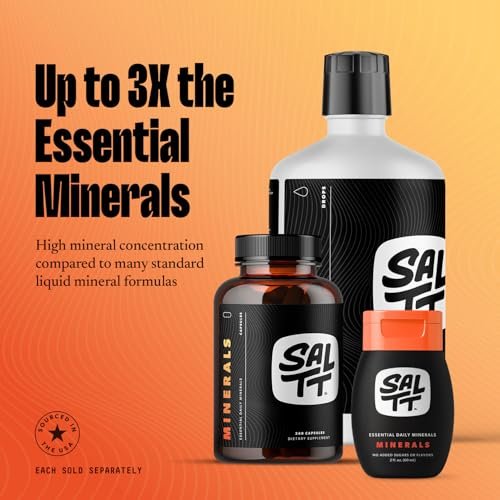 SALTT - Minerals (2 oz) - Trace Mineral Drops - Sodium, Potassium, Magnesium, Zinc, Copper - Ultra Low Carb - Zero Sugar, Vegan, Gluten Free, Non GMO - Daily Electrolytes - Travel Size - By Keto Chow - görsel 7