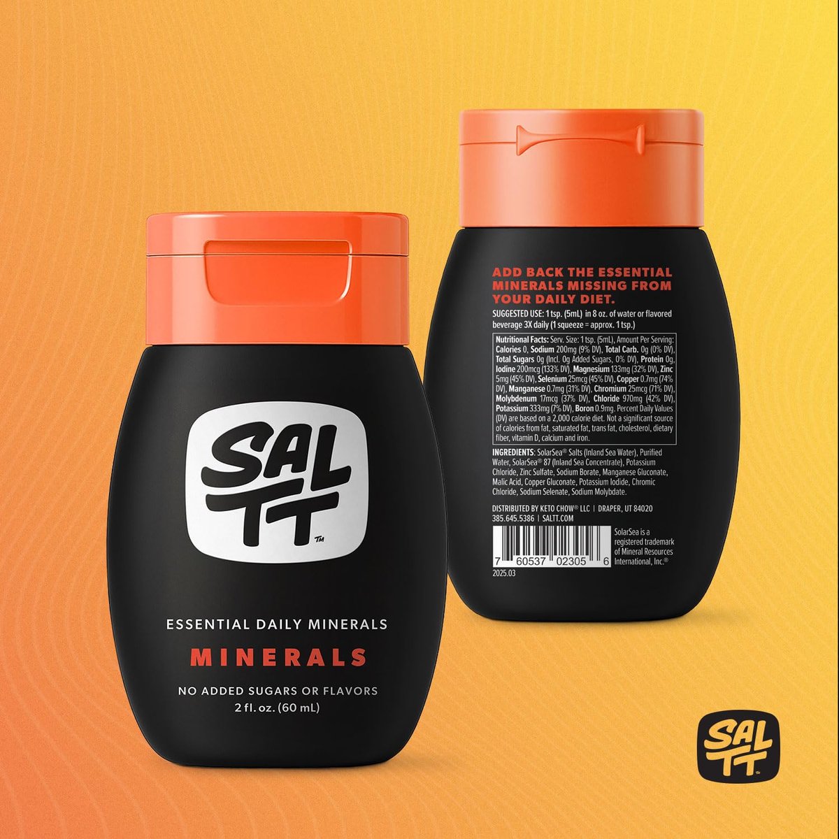 SALTT - Minerals (2 oz) - Trace Mineral Drops - Sodium, Potassium, Magnesium, Zinc, Copper - Ultra Low Carb - Zero Sugar, Vegan, Gluten Free, Non GMO - Daily Electrolytes - Travel Size - By Keto Chow - görsel 18