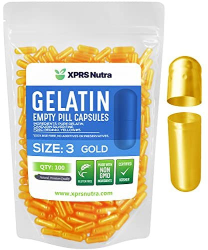 XPRS Nutra Size 3 Empty Capsules - 100 Count – Size 3 Capsules: Ideal for small to medium powder fills, Size 3 – Image 2