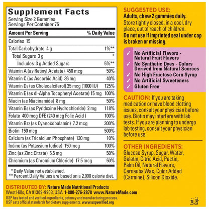 Nature Made Women's Gummy Multivitamins with Omega-3, Multivitamin for Women for Daily Nutritional Support, 150 Gummies, 75 Day Supply