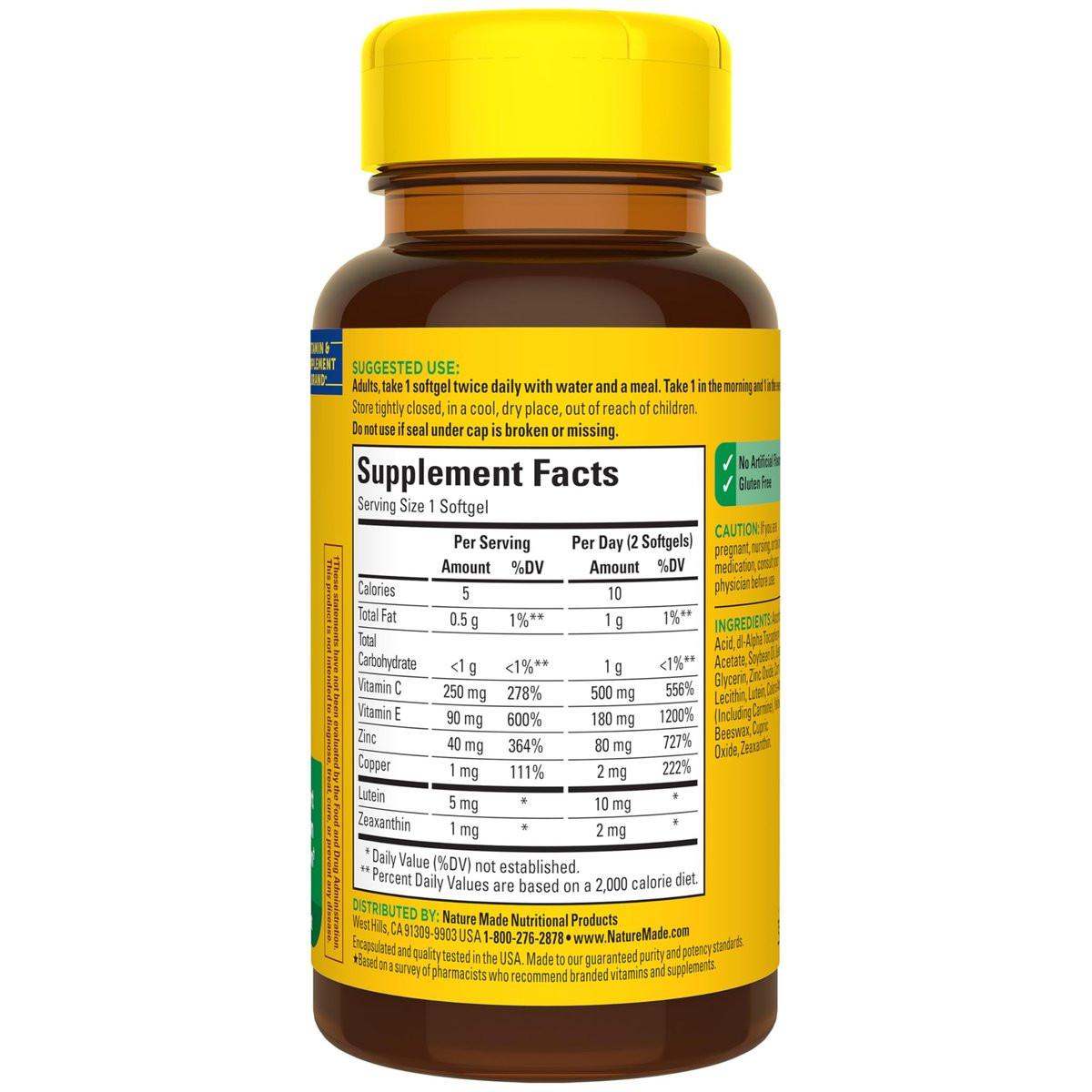 Nature Made Vision Based on the AREDS 2 Formula, Eye Vitamins with Lutein & Zeaxanthin, Vitamin C, Vitamin E, Zinc and Copper for Healthy Vision and Eye Function Support, 60 Softgels, 30 Day Supply - görsel 15