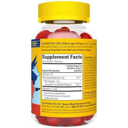 Nature Made Kids First Sleep Melatonin Gummies, 100% Drug-Free Sleep Aid, Kids Sleep Gummies for Restful Sleep, 45 Count