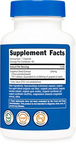 Nutricost Grapefruit Seed Extract 60 Capsules - Gluten Free & GMO Free - görsel 3