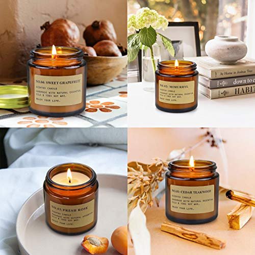 YFYTRE 4 Pack Scented Candle Set Soy Wax – Long Burn Time: Each 3.5 oz candle provides up to 20-25 hours of burn – Image 15