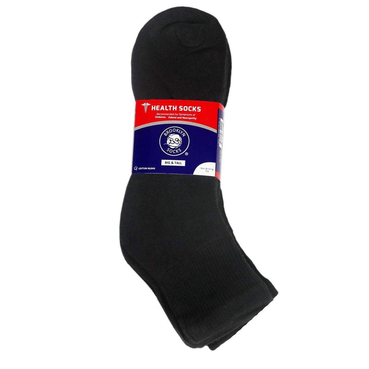 Big and Tall Diabetic Neuropathy Ankle Socks, King Size Mens Athletic Quarter Socks (Size: 13-16) (Black, 6 Pack) - görsel 4