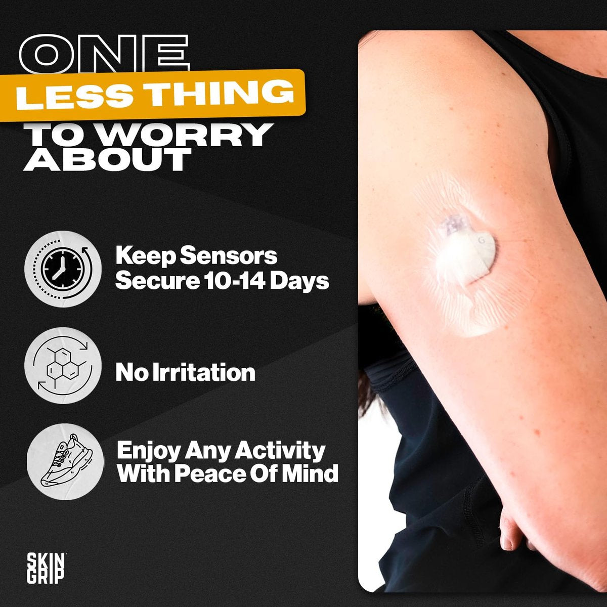 Skin Grip CGM Sensor Patches Compatible with Medtronic Guardian (20-Pack), Waterproof & Sweatproof for 10-14 Days, Pre-Cut Adhesive Tape, Continuous Glucose Monitor Patch, Clear - görsel 7