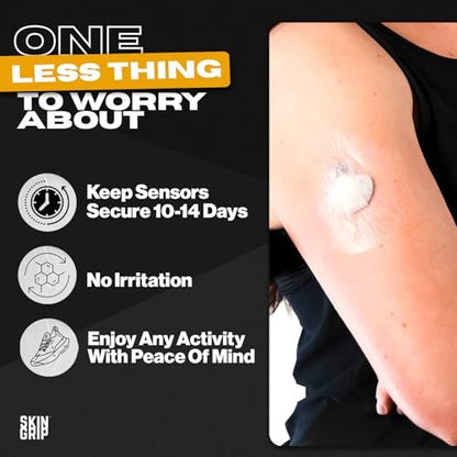 Skin Grip CGM Sensor Patches Compatible with Medtronic Guardian (20-Pack), Waterproof & Sweatproof for 10-14 Days, Pre-Cut Adhesive Tape, Continuous Glucose Monitor Patch, Clear