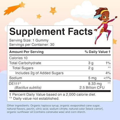 LOVEBUG Kids Probiotic Gummies – Organic Chewable Probiotics for Kids Aged 4+, Soil-Based Children’s Probiotic for Gut Health, Constipation, Digestive & Immune Support, Vegan, 30 Chews, Strawberry