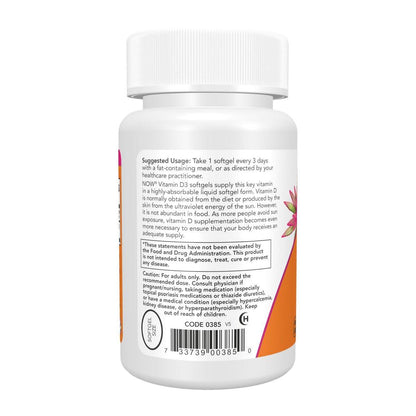 NOW Foods Supplements, Vitamin D-3 10,000 IU Softgels, Joint Support, 240 Softgels