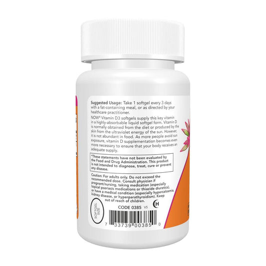 NOW Foods Supplements, Vitamin D-3 10,000 IU Softgels, Joint Support, 240 Softgels