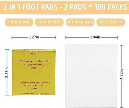 maguja Foot Pads 100 Pcs - Ginger Foot Patch with Natural Bamboo Vinegar & Ginger Powder for Foot Care