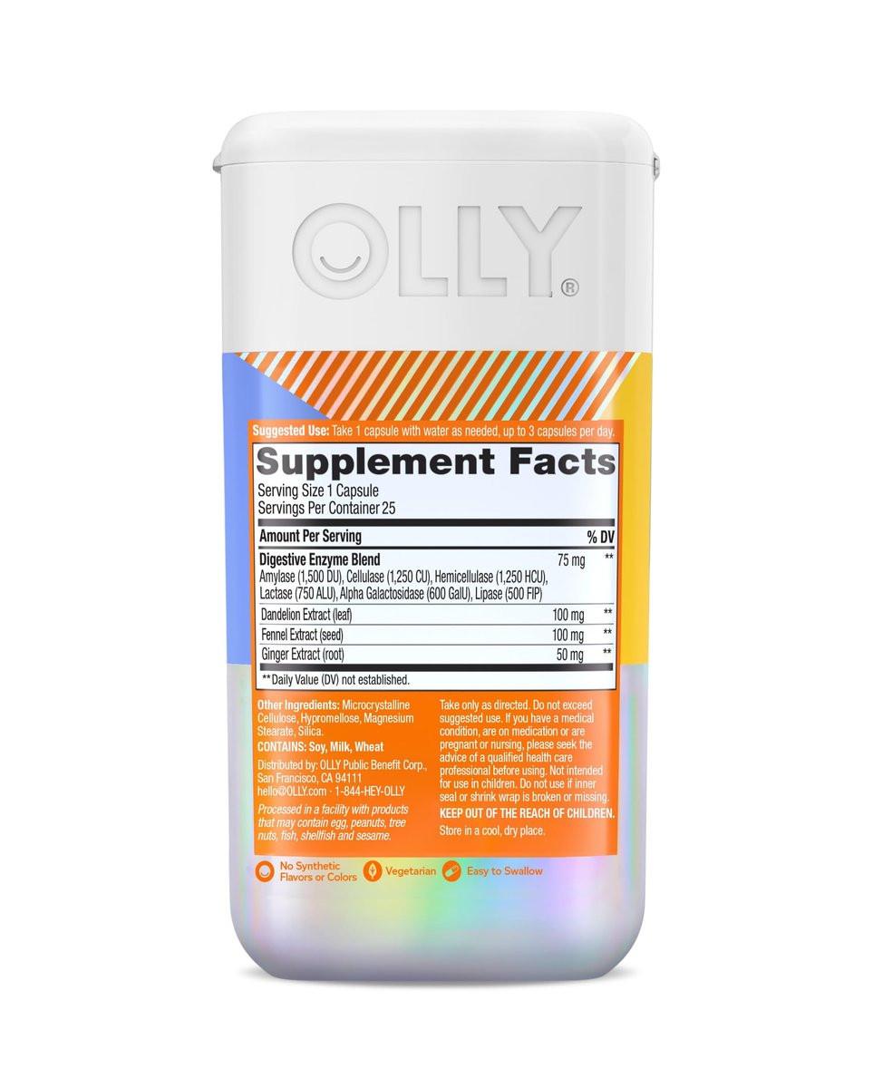 OLLY Beat The Bloat Capsules, Digestive Support Enzymes, Supplement for Women - 25 Count - görsel 16