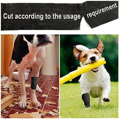 [8 Pack 4" x 5 Yards] Black Self Adhesive Cohesive Bandage Wrap, Self Adherent Non-Woven Wrap Rolls, Athletic Tape for Wrist, Ankle, Hand, Leg, Premium-Grade Medical Stretch Wrap