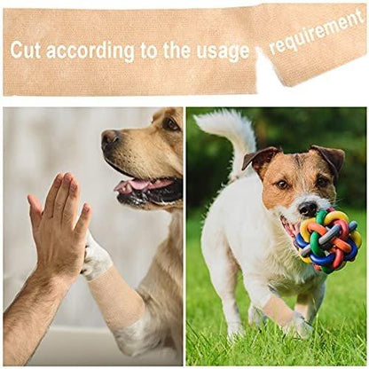 [8 Pack 4" x 5 Yards] Beige-Self Adhesive Cohesive Bandage Wrap, Self Adherant Non-Woven Wrap Rolls, Athletic Tape for Wrist, Ankle, Hand, Leg, Premium-Grade Medical Stretch Wrap