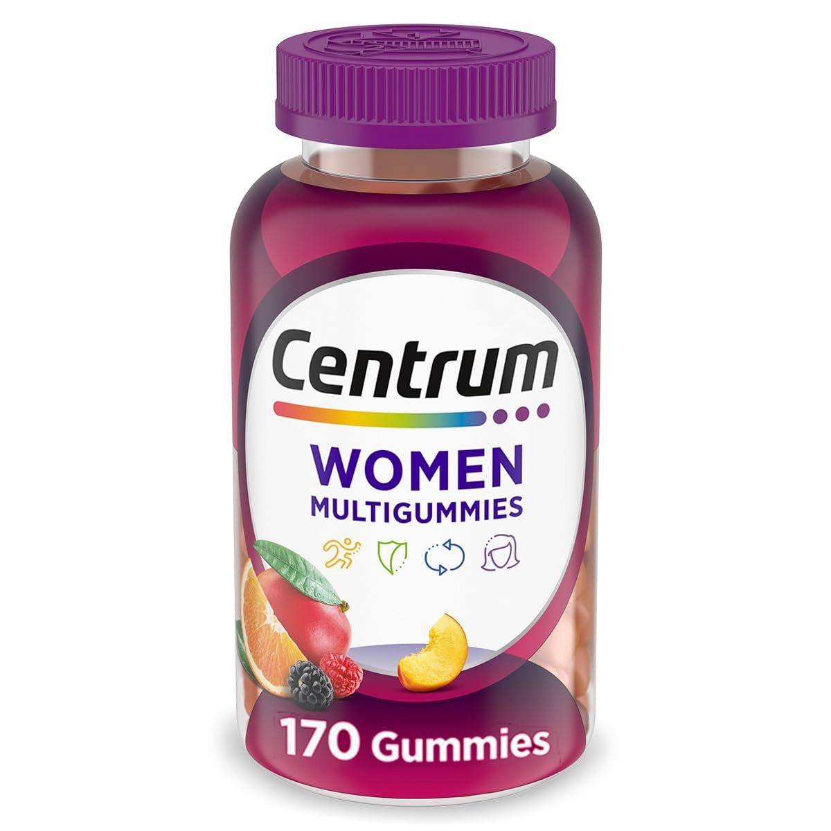 Centrum MultiGummies Gummy Multivitamin for Women, Multivitamin/Multimineral Supplement with Vitamin D3, B and Antioxidants, Assorted Fruit Flavor - 170 Count - görsel 4
