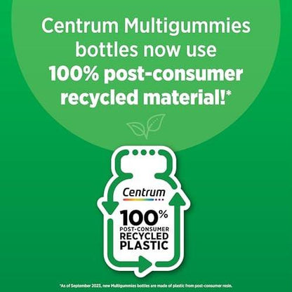 Centrum MultiGummies Gummy Multivitamin for Men, Multivitamin/Multimineral Supplement with Selenium, Antioxidants and Vitamin D3, Assorted Fruit Flavor - 170 Count