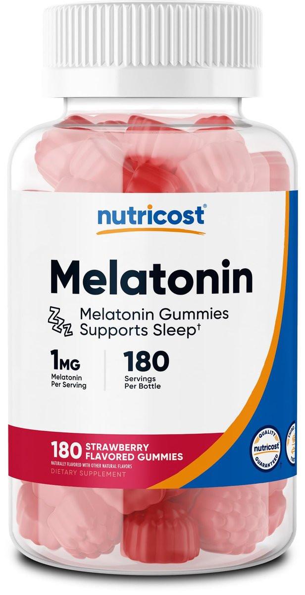 Nutricost Melatonin 1mg, 180 Gummies, Strawberry Flavored - Gluten Free, Non-GMO, No Corn Syrup - görsel 10