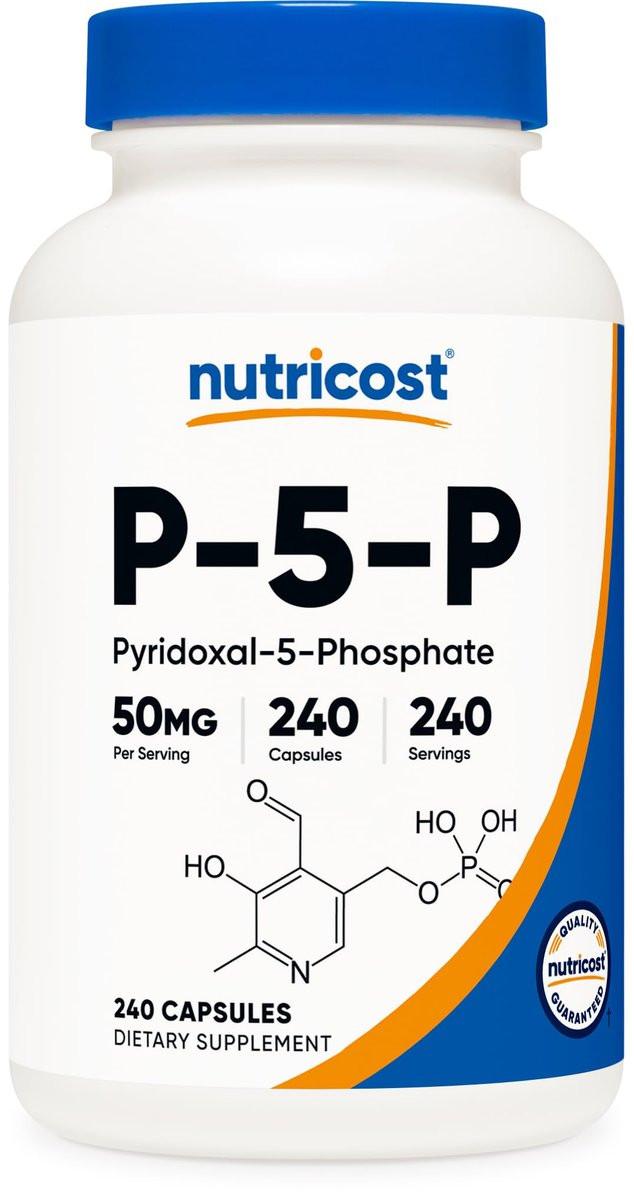 Nutricost P5P Vitamin B6 Supplement 50mg, 240 Capsules (Pyridoxal-5-Phosphate) - Vegetarian Friendly, Non-GMO, Gluten Free - görsel 1