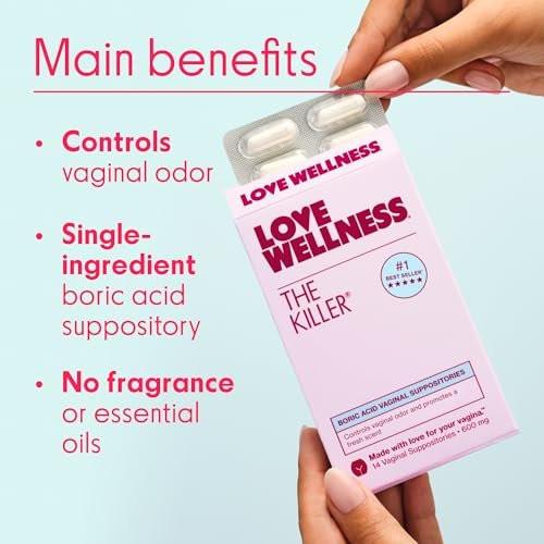 Love Wellness The Killer | Boric Acid Vaginal Suppositories | Balances pH & Supports Odor Control, a Healthy Vaginal Balance and Environment | Fast-Acting & Fragrance-Free | Gentle & Effective | 14 Ct - görsel 7