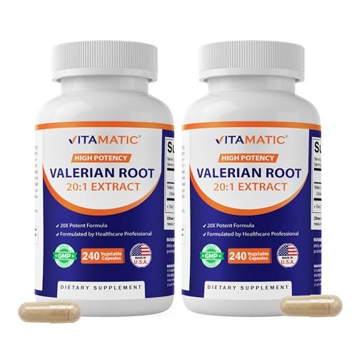 Vitamatic 2 Pack Valerian Root Extract 20:1 – Concentrated Botanical Extract Capsules – Non-GMO, Gluten Free – 240 Capsules (480 Capsules - 2 Pack) - görsel 2
