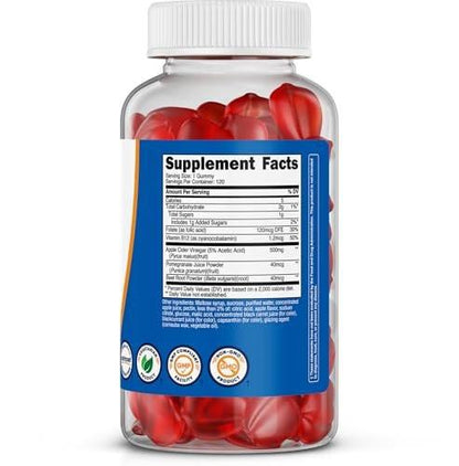 Nutricost Apple Cider Vinegar 500mg, 120 Gummies, Apple Flavored - Gluten Free, Non-GMO, No Corn Syrup