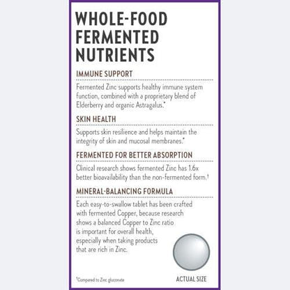 New Chapter Zinc Supplement, Fermented Zinc Complex, ONE Daily for Immune Support + Skin Health, Mineral-Balancing Formula Rich in Copper, Easy to Swallow & Digest, 60 Count (2 Month Supply)