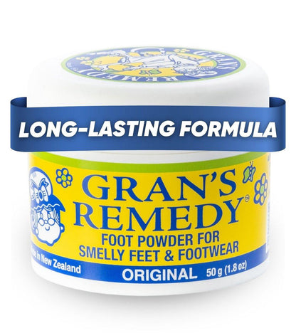 Gran's Remedy Shoe Deodorizer and Foot Powder for Smelly Feet - Effective Shoe Odor Eliminator in Travel Size - Absorbs Sweat and Moisture for Shoes and Feet - Unscented