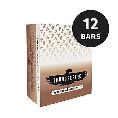 Thunderbird Bars Energy Snack, Gluten-Free with Protein, Healthy Real Food, Vegan Paleo Non-GMO, No Added Sugar, Hazelnut Coffee Maca Flavor (12 Count, 1.7 oz. Bars)