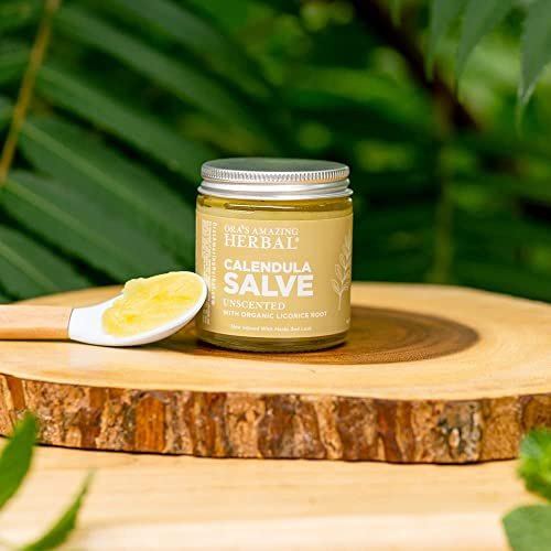 Calendula Salve, Calendula Cream, Drawing Salve, Calendula Ointment, Ora's Amazing Herbal, Coconut Free Salve made with Organic Calendula and Licorice Root, 1 oz - görsel 5