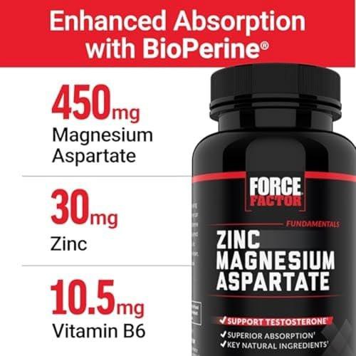 Force Factor Zinc Magnesium Aspartate, Zinc Magnesium Supplement to Improve Muscle Recovery & Performance, Promote Better Sleep & Relaxation, Boost Immune Health, 60 Tablets - görsel 7