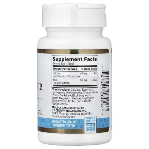 21st Century Healthcare Zinc Citrate Tablets 50mg, 360 Count - görsel 4