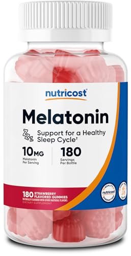 Nutricost Melatonin 10mg, 180 Gummies, Strawberry Flavored - Gluten Free, Non-GMO, No Corn Syrup - görsel 9