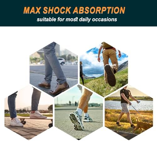 MIAYOHO Plantar Fasciitis Heel Cups for Heel Pain 【Updated Version】 Protectors Sleeves Pads, Support for Spur, Women and Men (Black, M 8.5-12 / W 10-13) - görsel 11