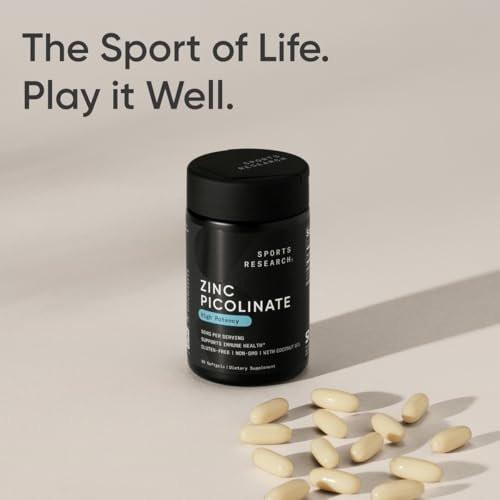 Sports Research® High Potency Zinc Picolinate 50mg with Organic Coconut Oil | Highly Absorbable Zinc Supplement for Healthy Immune & Enzyme Function - Non-GMO Tested & Gluten-Free (60 Liquid Softgels) - görsel 13