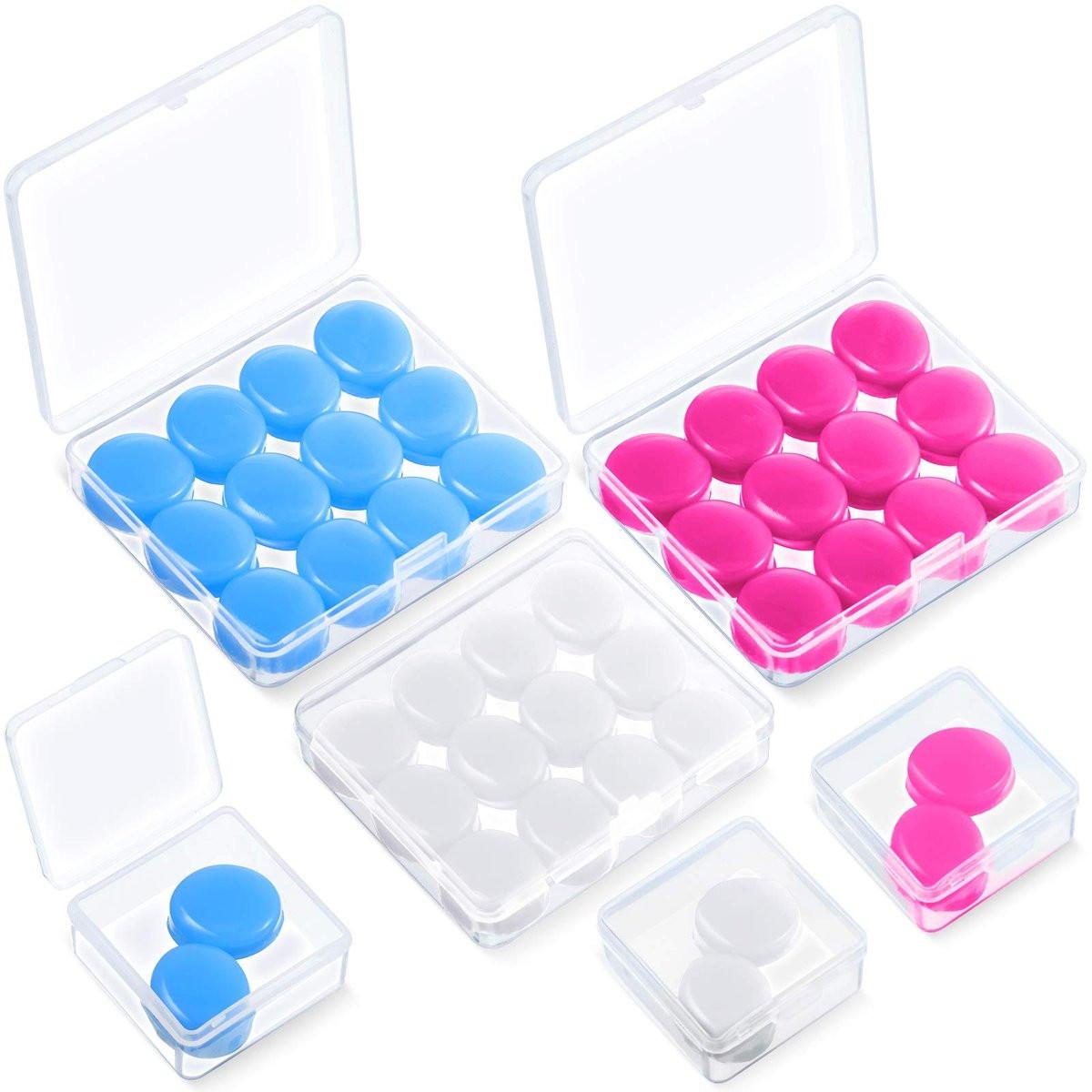 Frienda 21 Pairs Ear Plugs for Sleeping Reusable Moldable Silicone Earplugs Soft Noise Cancelling Earplugs Sound Blocking Ear Plugs with Case for Swimming Concert 32dB NRR (White, Blue, Rose Red) - görsel 13