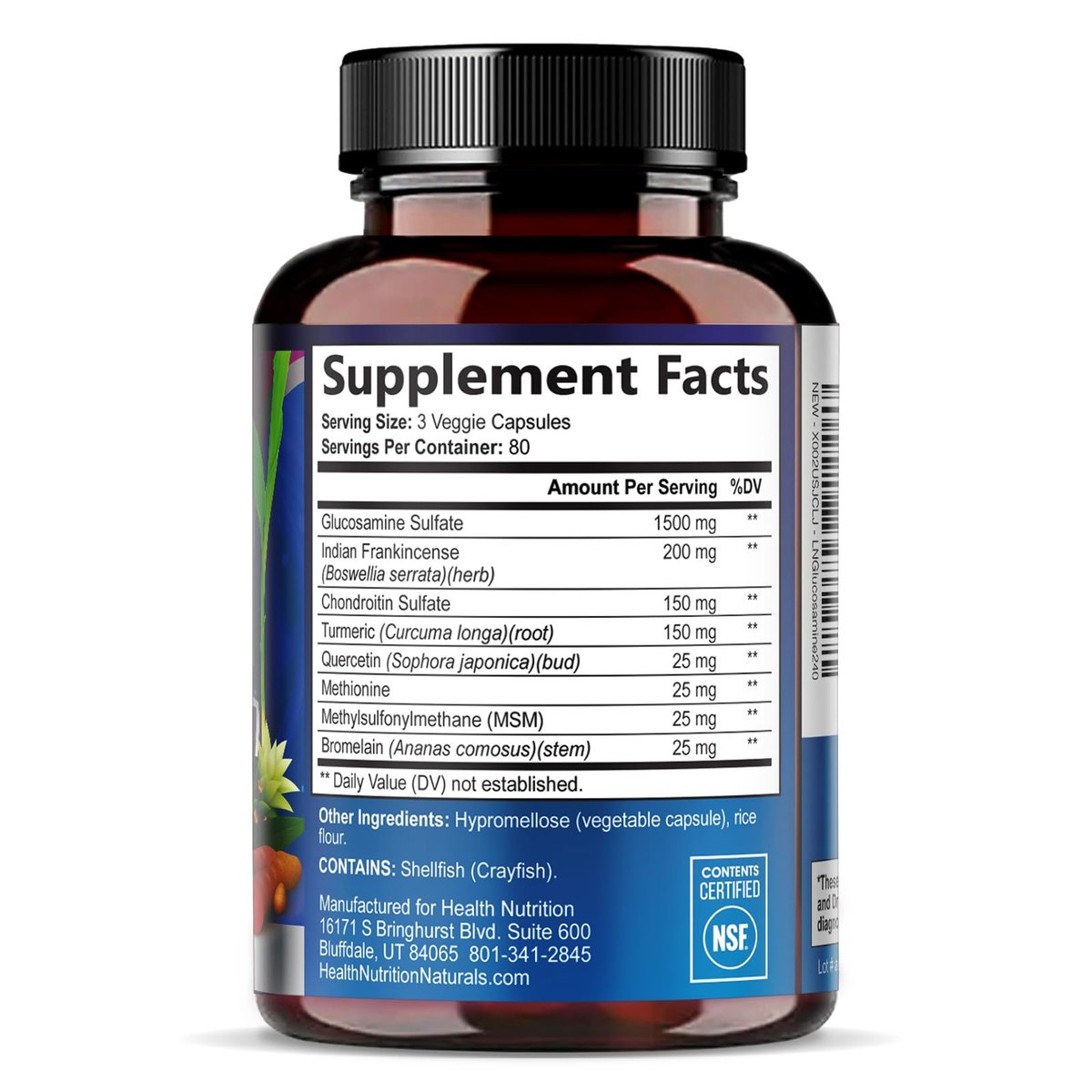 Glucosamine Chondroitin MSM Complex - 3X Strength Joint Support Supplement with Glucosamine Sulfate, Turmeric, Boswellia - For Cartilage, Mobility & Flexibility - Bottled in USA - 240 Capsules - görsel 4