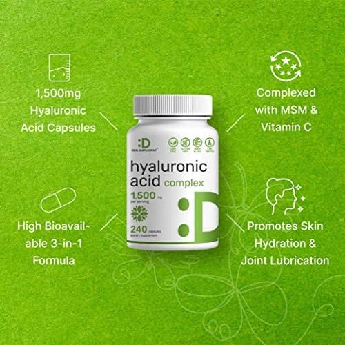 DEAL SUPPLEMENT Hyaluronic Acid Complex 1,500mg – 240 Capsules, with MSM & Vitamin C - görsel 8